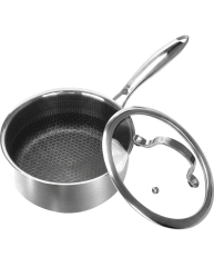 CACEROLA De Acero Con Malla Anthiaderente Tapa Vidrio