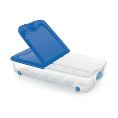 CAJA BAJO CAMA DELUXE TRANSPARENTE CON TAPA COLOR