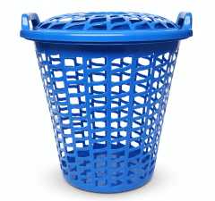 CESTO PLASTICO QUERUBIN CON ASA Y TAPA COLORES