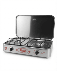 COCINA A GAS 02 Hornillas SILENE Total Acero Con Tapa