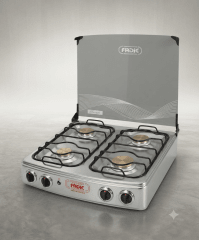 COCINA a GAS 4 Hornillas De MESA Total Acero 