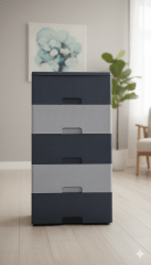 COMODA Plastica RATAN Pino KANKI De 5 Niveles - HERCUPLAST