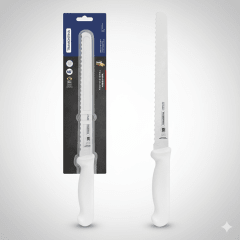 CUCHILLO JAMON / PAN Mango Blanco - TRAMONTINA