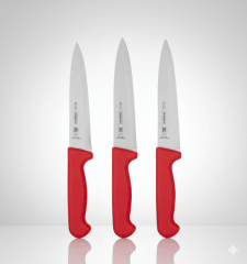 CUCHILLO Para CARNE Mango Rojo PROFESIONAL - TRAMONTINA
