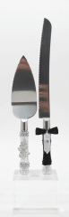 SET De TORTA x 2 Piezas CUCHILLO + ESPATULA Decorado Matrimonio