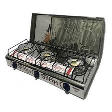 COCINA GAS ACERO 3 Hornillas Con Tapa - SURGE