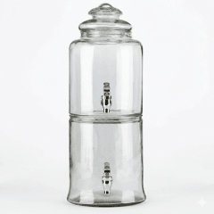DISPENSADOR de Vidrio DOBLE DUET 5.61 lt Total 11.23 lt Con CAÑO