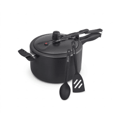 OLLA A PRESION CON INTERNO+ ESPATULA + CUCHARA LLANA