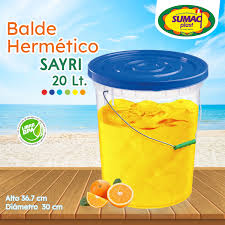 BALDE PLASTICO MOD.SAYRI COLOR Y TRANSPARENTE - SUMAC
