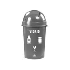 PAPELERA MAGALY # 20 con tapa COLORES y LOGO ECOLOGICO - REY