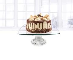 BANDEJA VIDRIO CUADRADA MEDIANA CON PEDESTAL