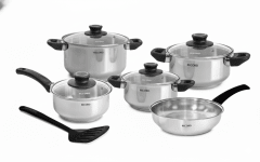 JGO De Ollas x10 GRAZIA PLUS Acero Inox Fondo Difusor Tapa Vidrio