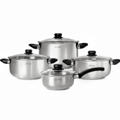 JUEGO De OLLAS Acero Inoxidable MORELIA x 8 Pzs  - RECORD