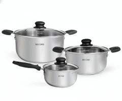 JUEGO De Ollas Acero Inoxidable NOELLA 6 Pzs  - RECORD- 0