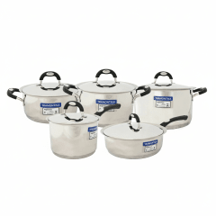 JUEGO De Ollas DUO x 10 Pz Acero Inoxidable Con Tapa- TRAMONTINA