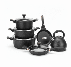 JUEGO DE OLLAS ROCA VOLCÁNICA 20 PZS SOLANGEL