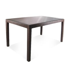 MESA TAVARUA 145 x 85  MODELO RATAN CON VIDRIO TEMPLADO