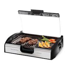 PARRILLA PLANCHA Electrica Tapa Vidrio REFRACTARIO BIOCERAMIC - OSTER