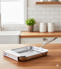 PLANCHA PARRILLERA Acero Inox GRANO 28 x 28 Cm 1.9 Lt x 2.6 mm - 62159/280 - TRAMONTINA