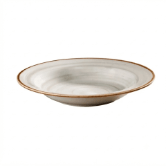PLATO De Loza HONDO ALA 340 cc Artisan GRIS