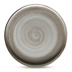 Plato pando 27.9cm Rustic artisan gris
