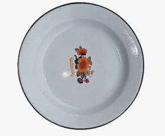 (5)PLATO Fierro ENLOZADO Hondo Decorado - COMERCIAL