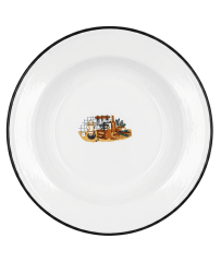 PLATO Fierro ENLOZADO Hondo Decorado - COMERCIAL