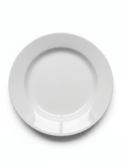 PLATON de Loza TENDIDO Redondo  Blanco Hotelero PESADO - ICHIMAT 0