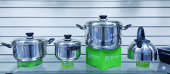 SET De OLLAS inox. Con Tapa Acero Con TETERA 0