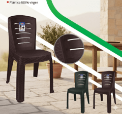 SILLA Plastica Modelo RATAN PINO Sin Brazo - HERCUPLAST