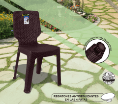 SILLA Plastica RATAN Modelo TAVIRA Sin Brazo - HERCUPLAST