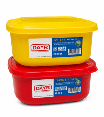 TAPER Plastico CUADRADO ITALIA x 1 Litro Transparente y Colores Con Tapa