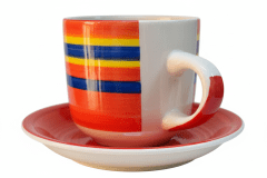 TAZA con PLATO LOZA 350 Rayas
