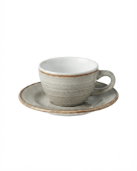 TAZA De Loza Con PLATO 260 cc Artisan GRIS 1