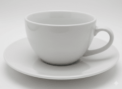 TAZA De Loza JUMBO 348 cc Con PLATO 18.1 cm Actualite BLANCO
