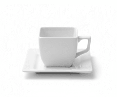 TAZA Y PLATO CUADRADO 150 cc HOTELERA