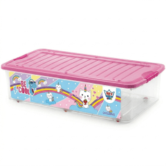 CAJA Plastica Movil SUPREMA # 120 DECORADA Niño y Niña Con Tapa