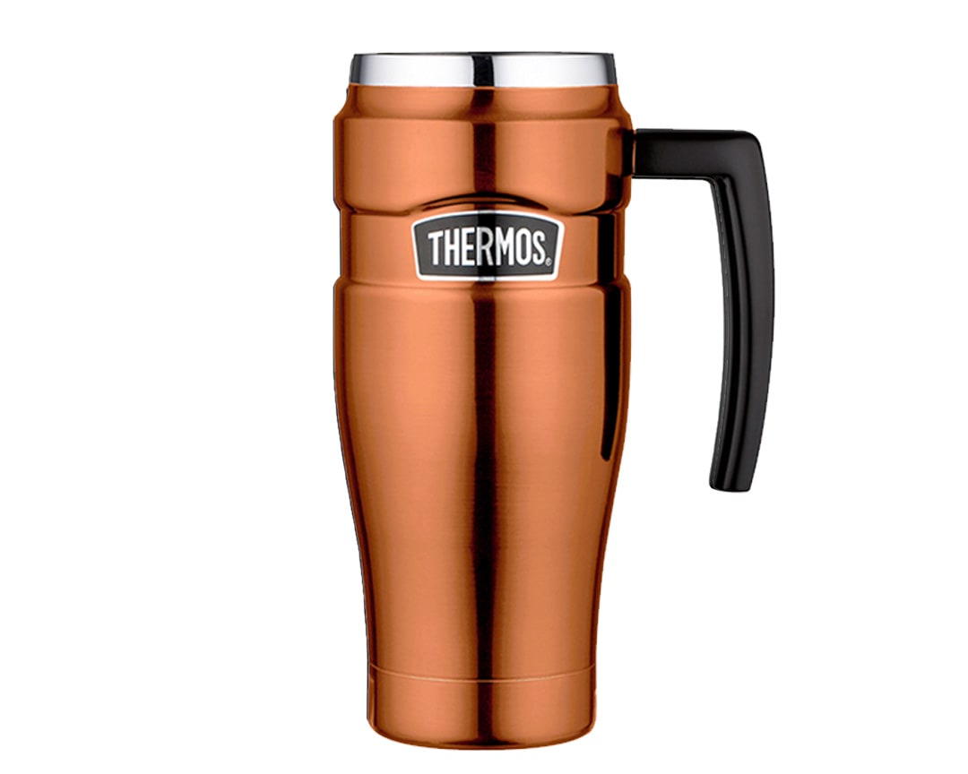TAZA ACERO 470 ML TERMICA KING AZUL/DORADO - THERMOS4
