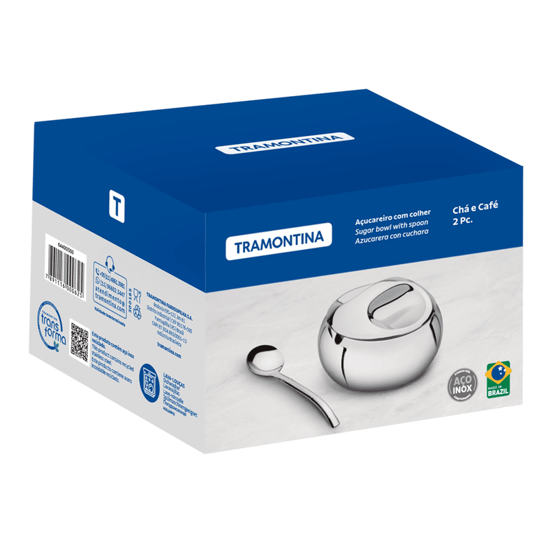 AZUCARERO de ACERO CON CUCHARA - TRAMONTINA2
