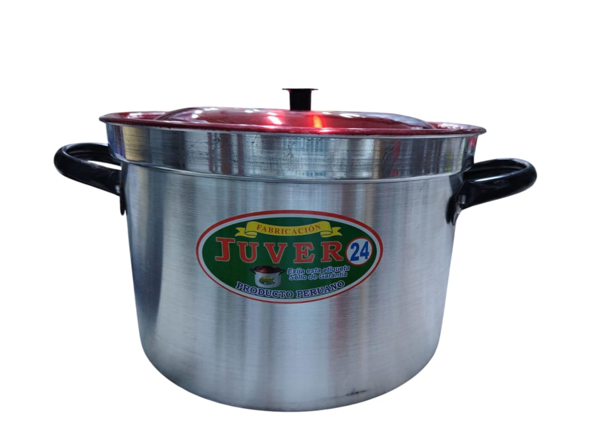 (5) OLLA ALUMINIO RECTA TAPA ROJA - JUVER5