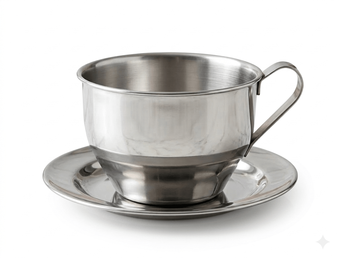 TAZA de ACERO con PLATO liviana2