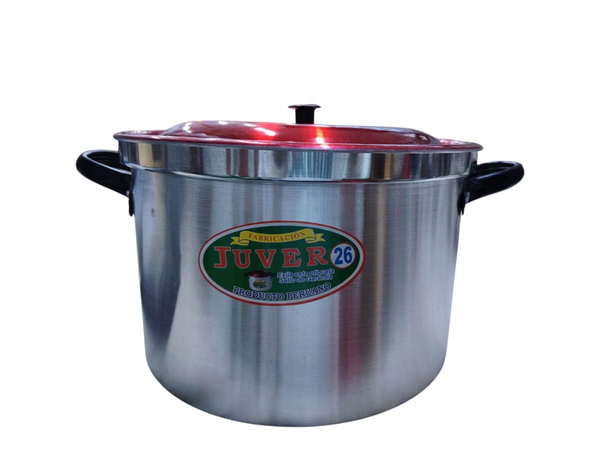 (5) OLLA ALUMINIO RECTA TAPA ROJA - JUVER6