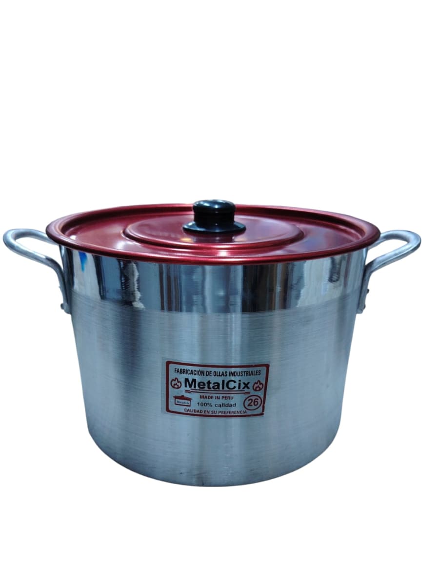 (5) OLLA ALUMINIO RECTA ESPECIAL TAPA PLANA - DEMETAL6