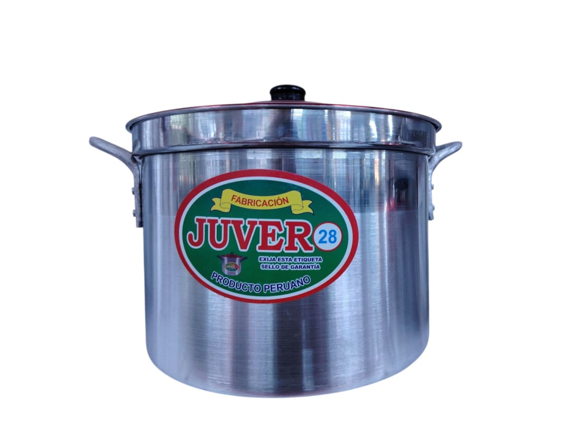 OLLA ALUMINIO RECTA TAPA ROJA  - JUVER1