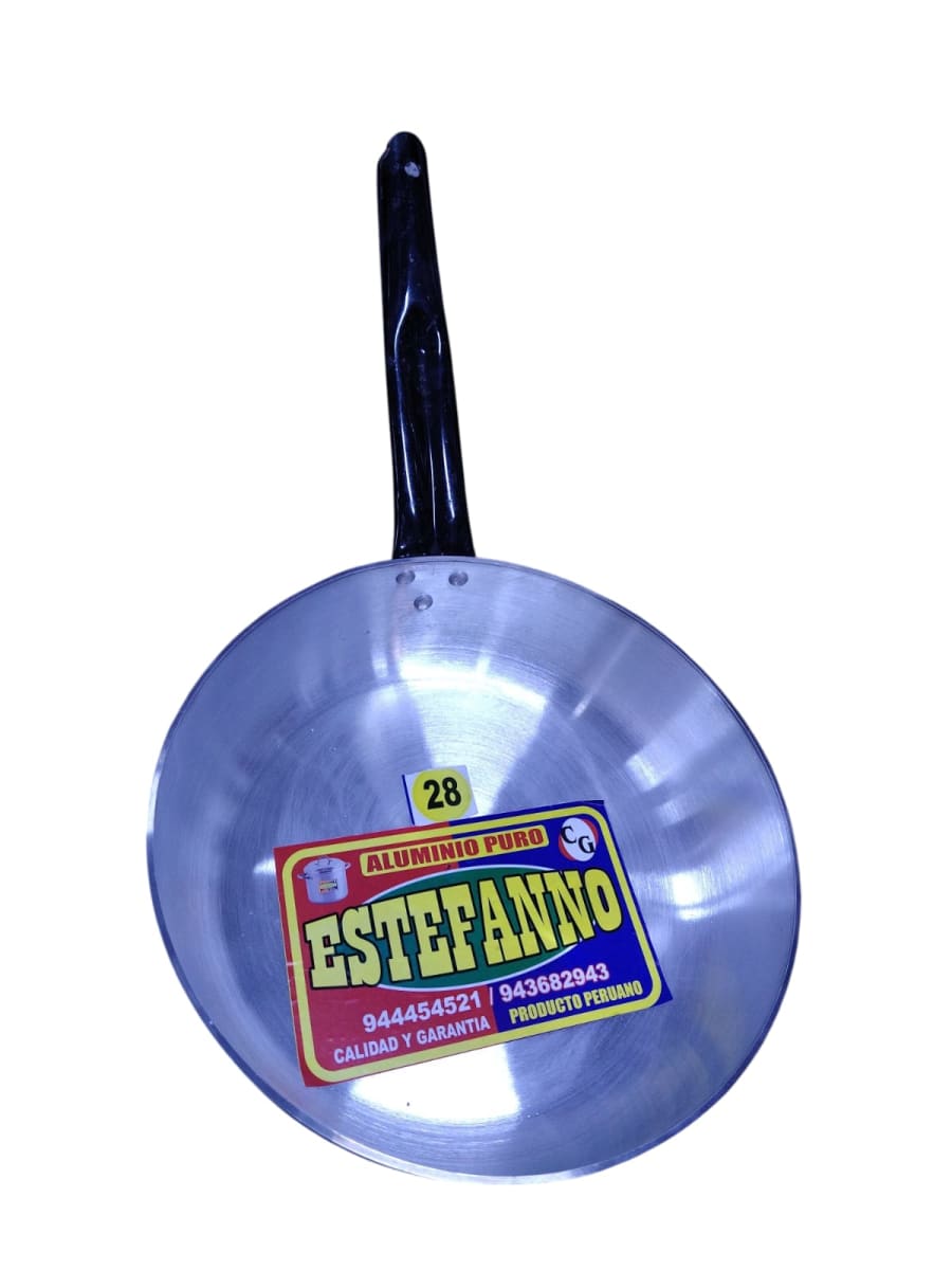 (5)SARTEN PLANO ALUMINIO MANGO TUBO - ESTEFANO1