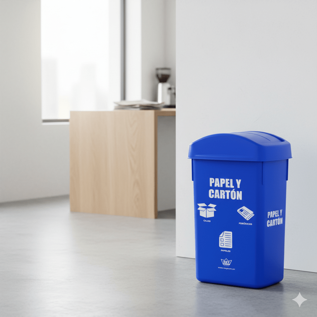 PAPELERA RECTANGULAR # 30 C/LOGO - ECOLOGICO4