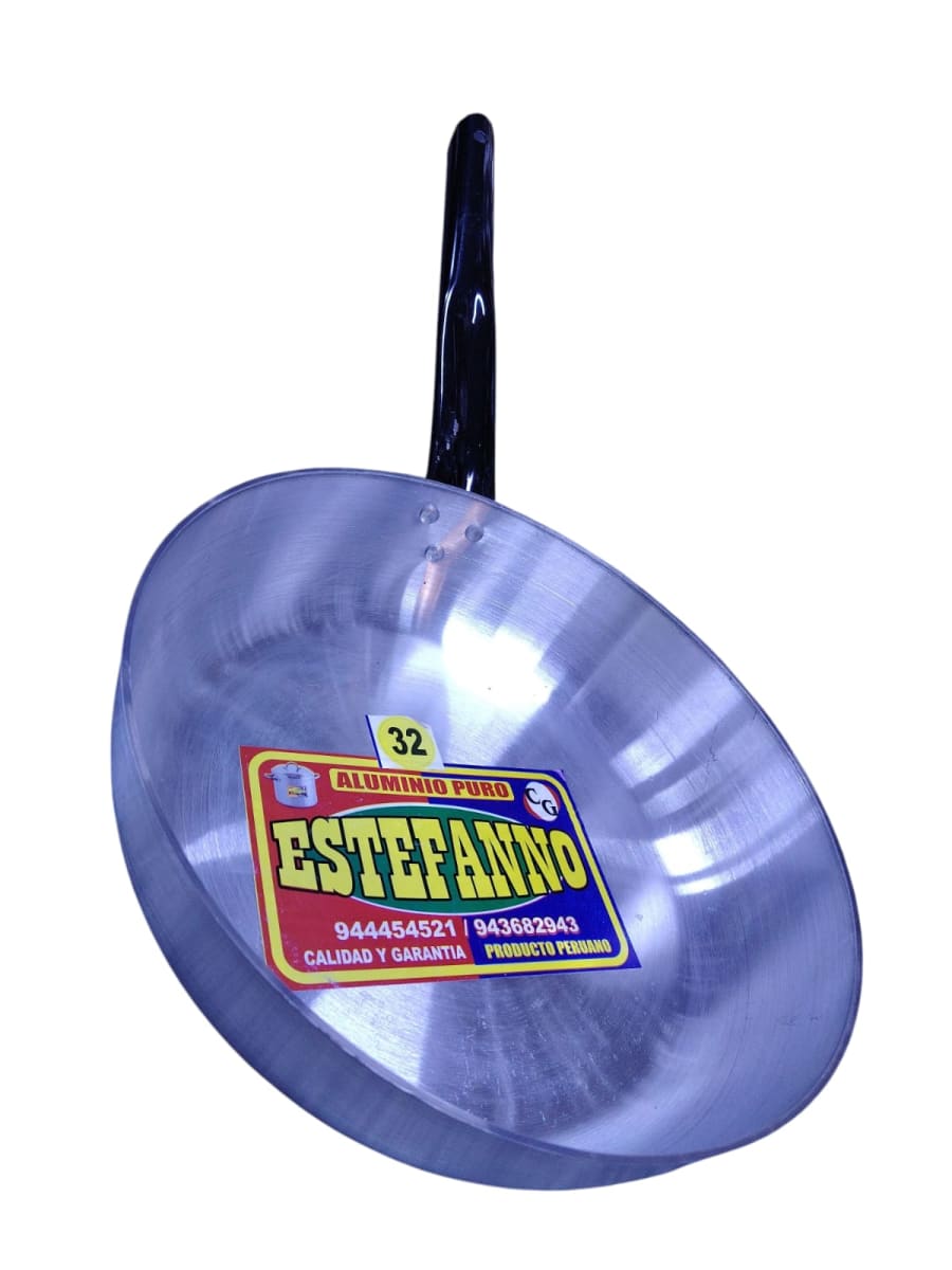 (5)SARTEN PLANO ALUMINIO MANGO TUBO - ESTEFANO2