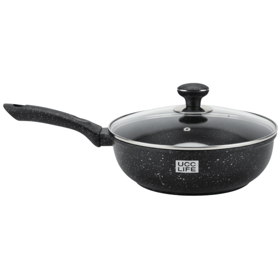 JUEGO De Ollas ROCA VOLCANICA x 8 Pzs 3 Ollas 20/24/24 Cm Con Tapa y Sarten3