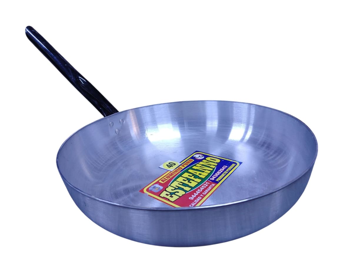 (5)SARTEN PLANO ALUMINIO MANGO TUBO - ESTEFANO4