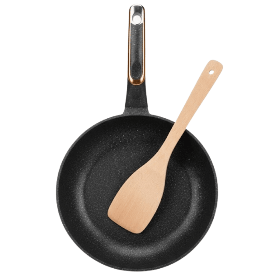 JUEGO De Ollas ROCA VOLCANICA x 8 Pzs 3 Ollas 20/24/24 Cm Con Tapa y Sarten4